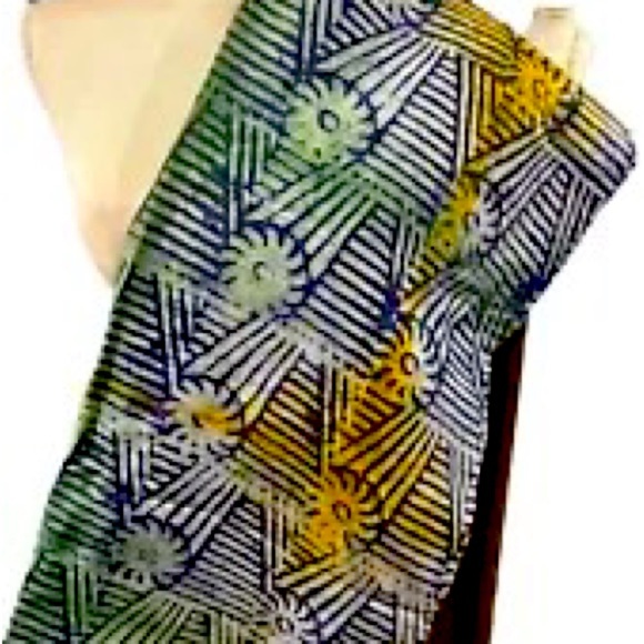 Kampala Chiffon Multicolored African Fabric 100% Crepe 4.5 yards - Picture 1 of 1